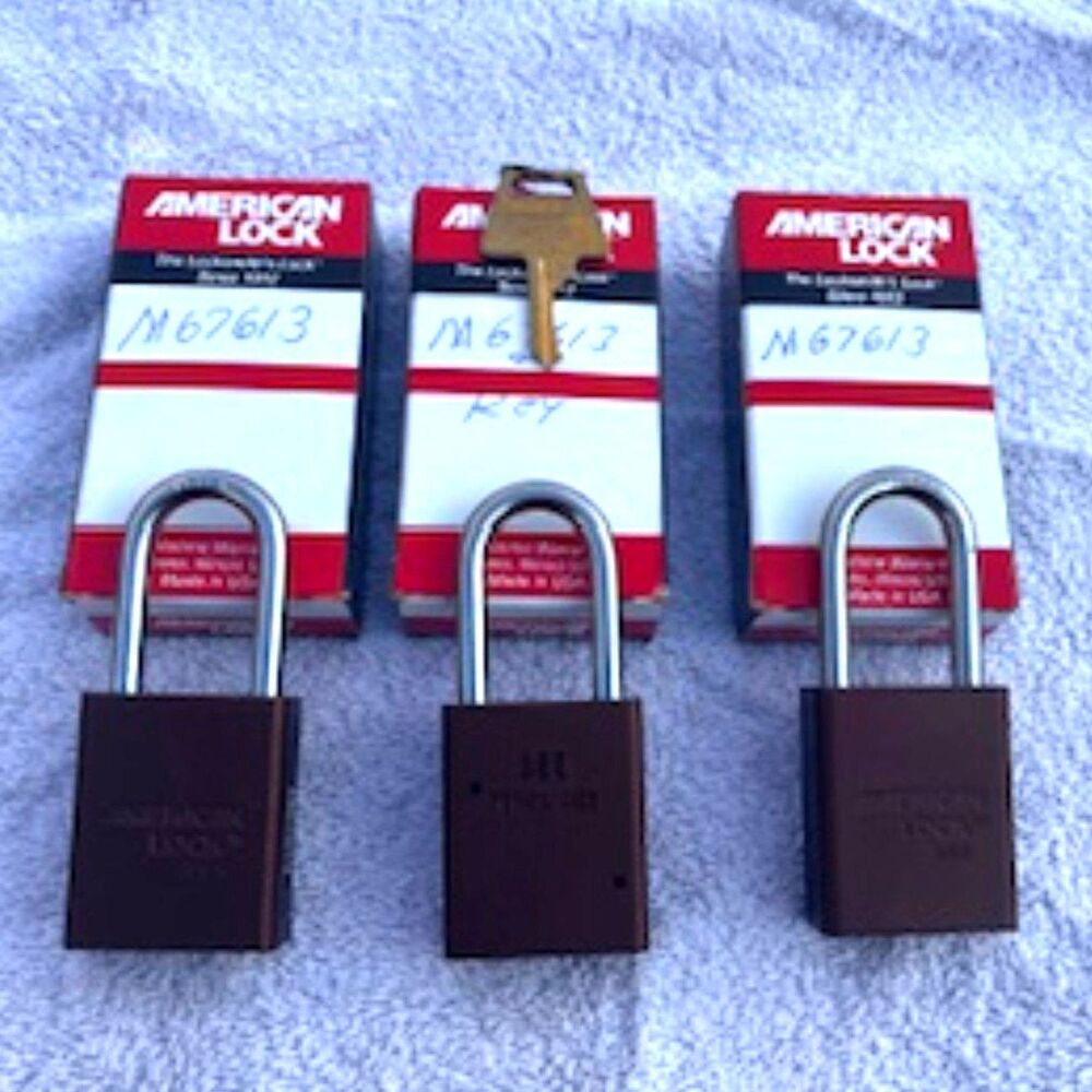 American Lock {3} Pack Padlocks With 1 1/2" Solid Aluminum Body 1 1/2" Shackle